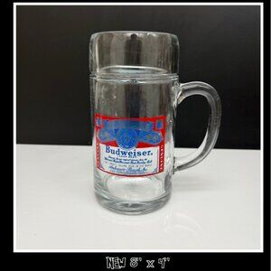 Budweiser Beer Glass Cup, Anheuser-Busch | w/Handle 8" NWOT